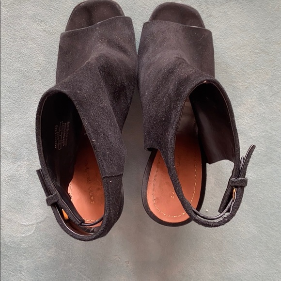 Black Suede slingback high heeled sandal - Picture 4 of 4